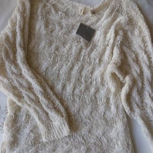 Anthropologie  Moth Knit Ribbon Crew Neck blouse. Size XS/S